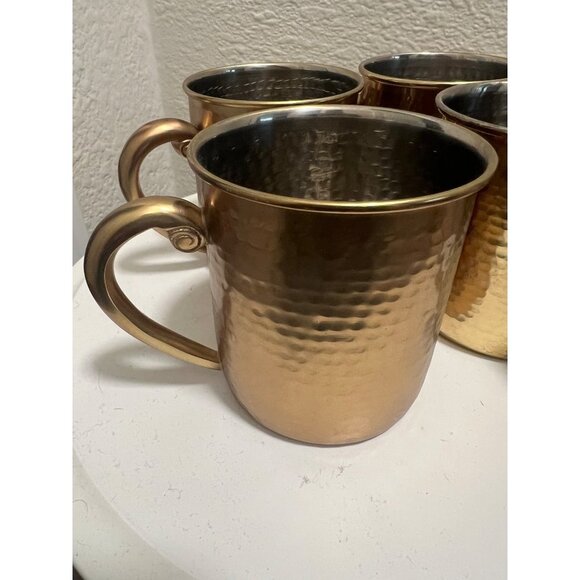 Williams Sonoma hammered Copper mugs set of 4 - Picture 4 of 6